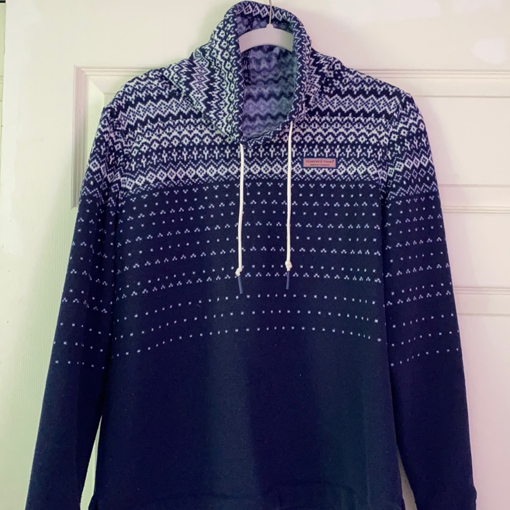Vineyard Vines Fair Isle fleece funnel neck shep
